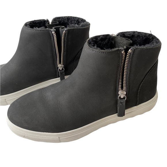 J/Slides Poppy Shearling Leather Booties Zipper Faux Fur Lined Waterproof Size 8 - Picture 7 of 16